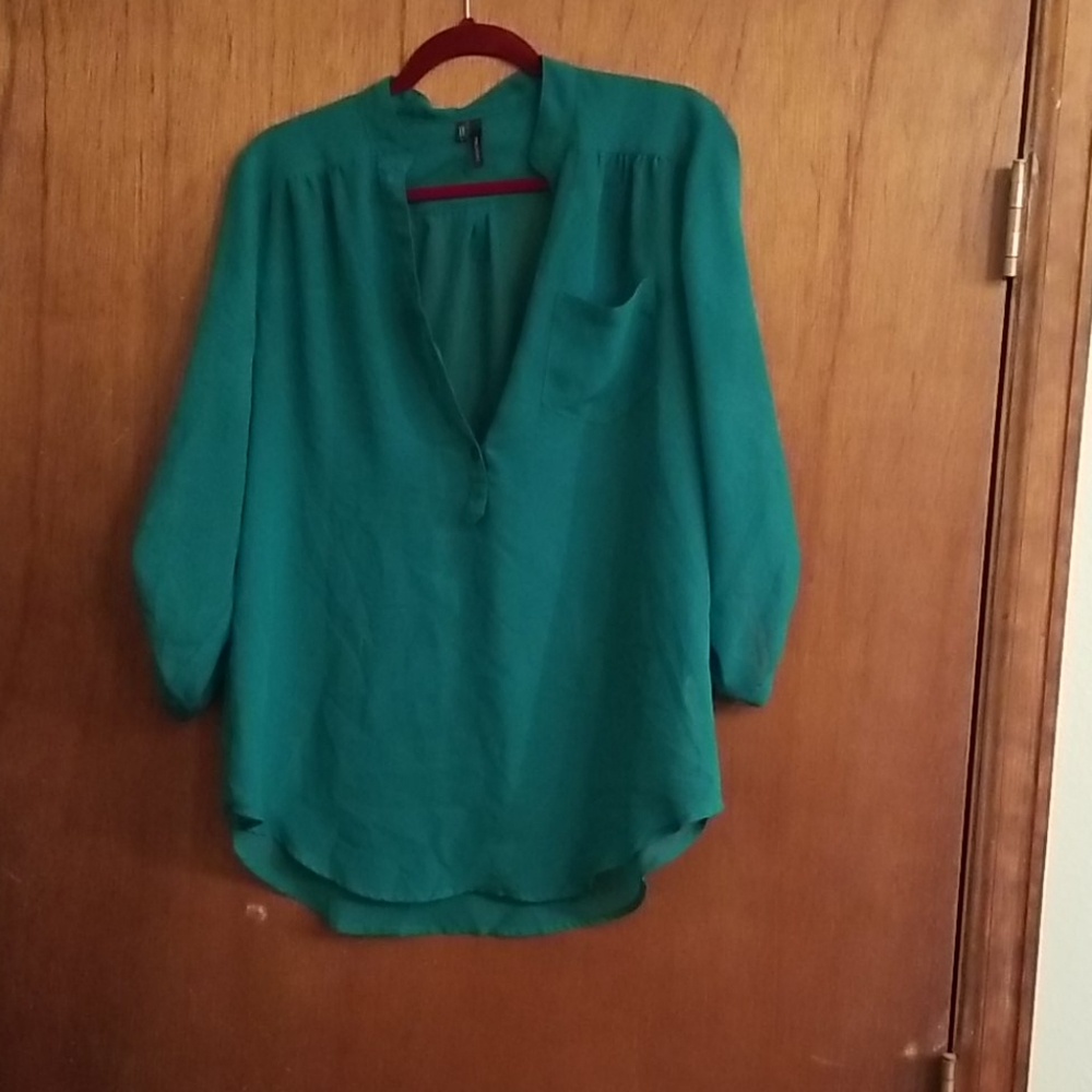 Large green dress shirt